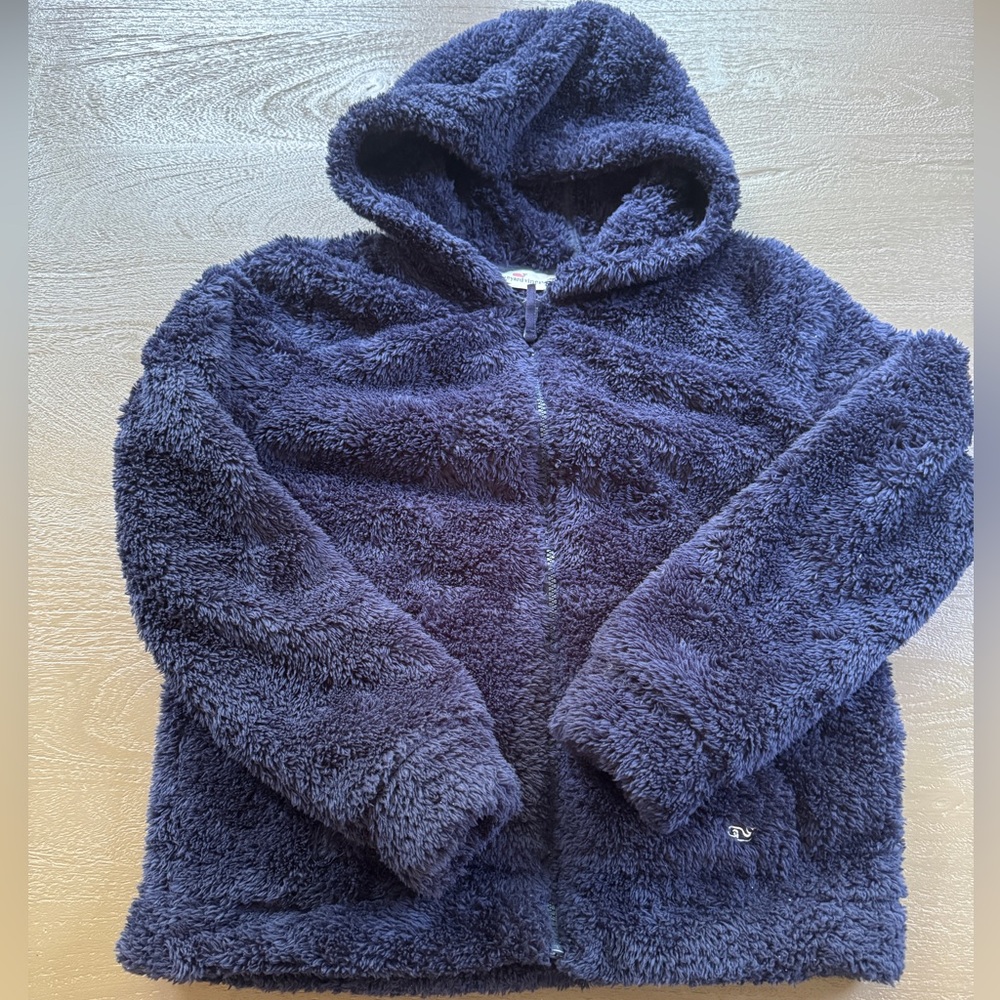 Vineyard Vines Girl’s Zip Up Navy Fleece, size L (14), excellent condition